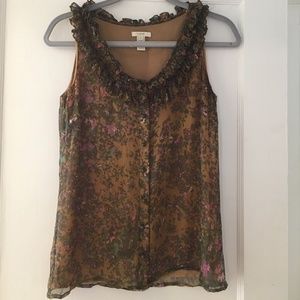 J. Crew floral sleeveless blouse